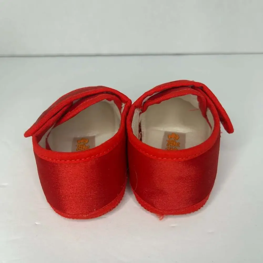 Neiliansheng Shoes Traditional Chinese Embroidered Red Baby Slippers